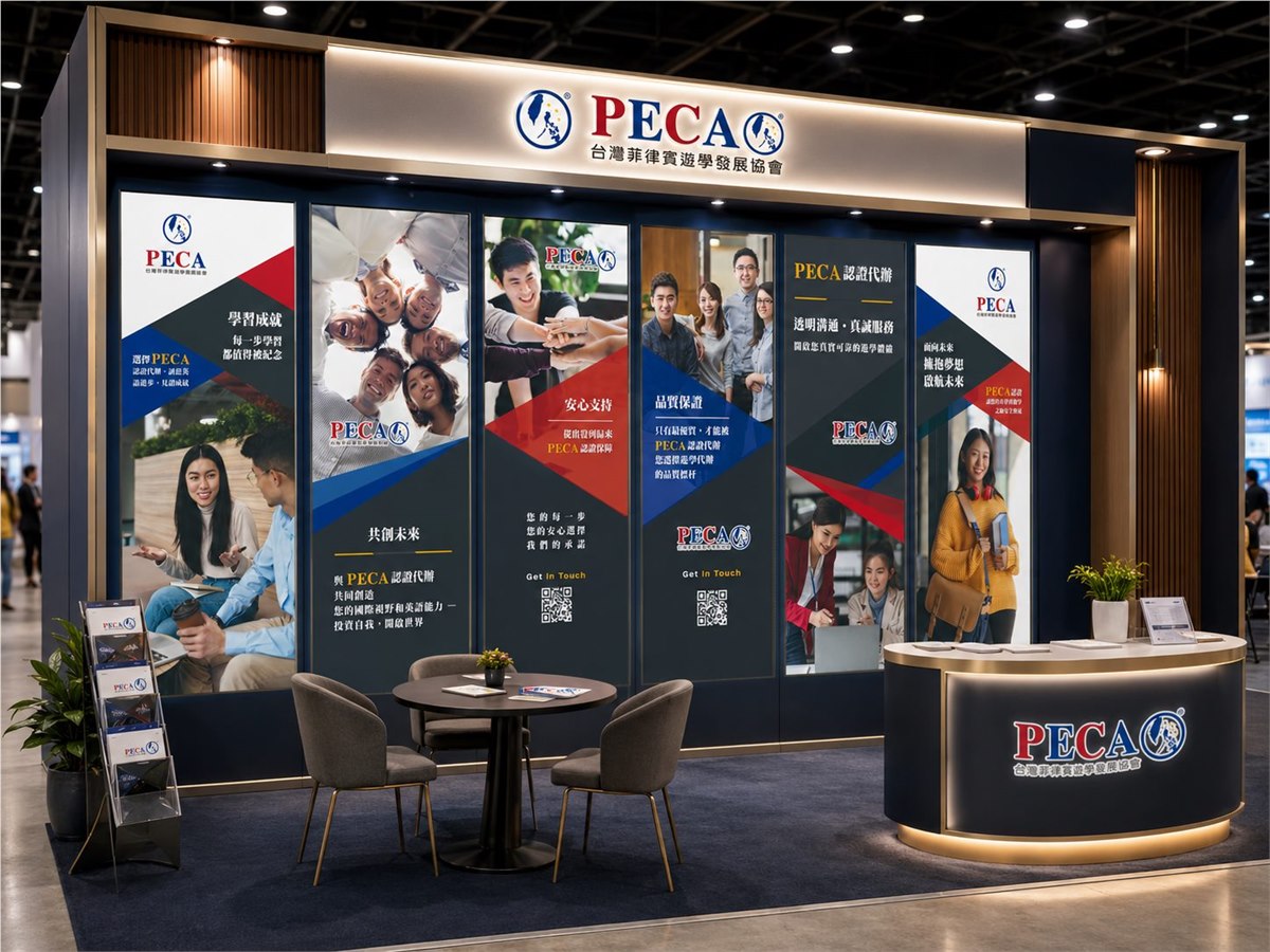 PECA 六屏教育展位，國際教育展六屏大型展位視覺