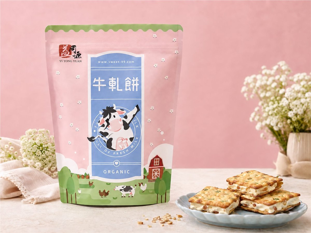 牛軋餅包裝，粉紅花卉風格的牛軋餅包裝