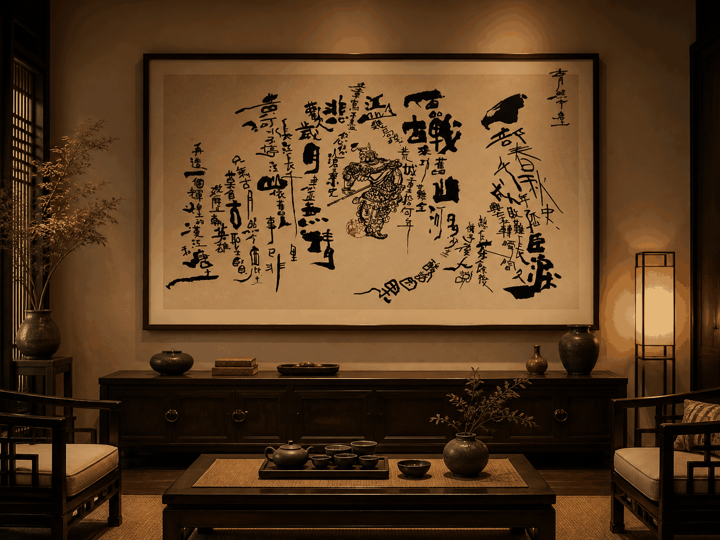 古風書法壁飾情境照