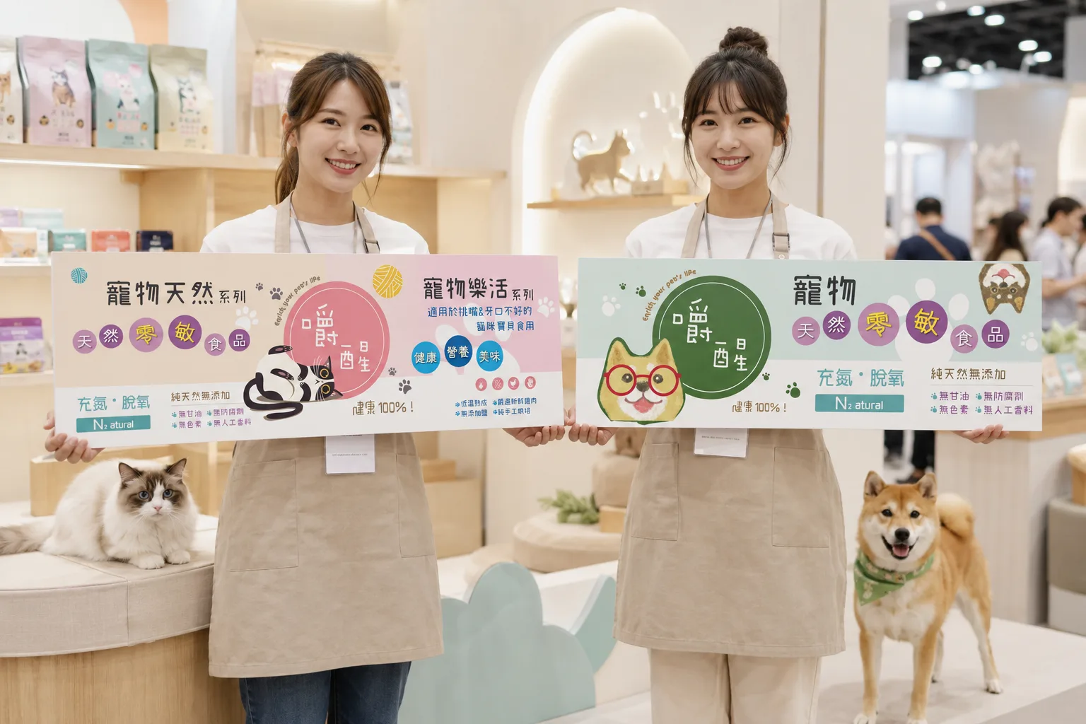 寵物展貓狗雙板展示情境照