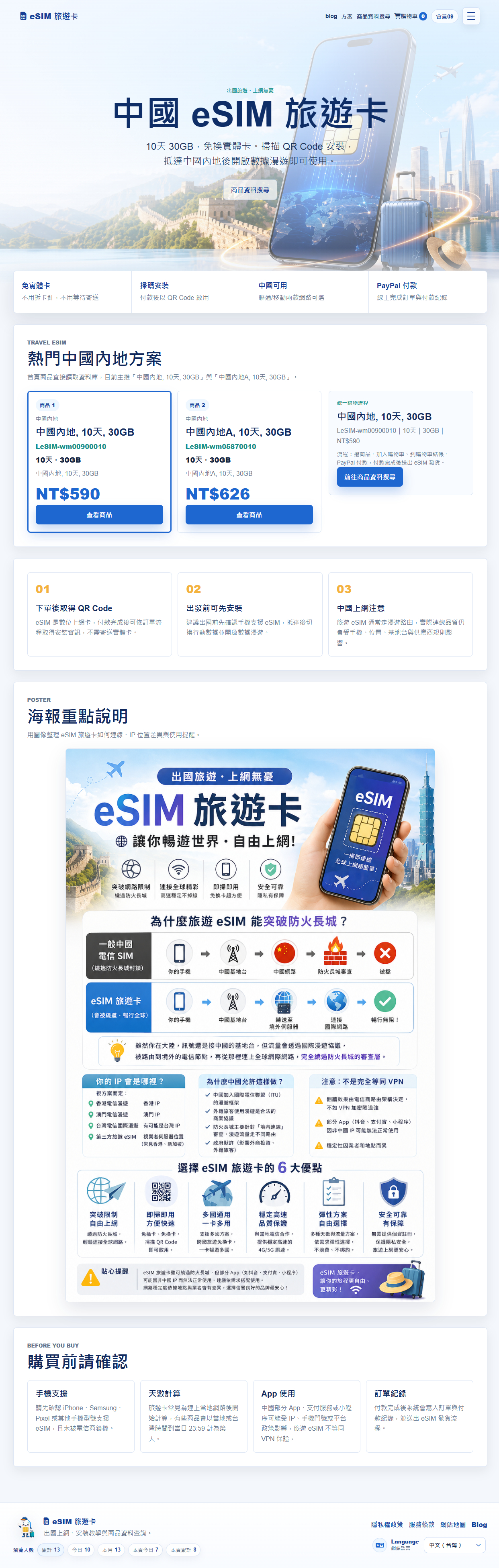 eSIM 旅遊卡首頁與熱門方案